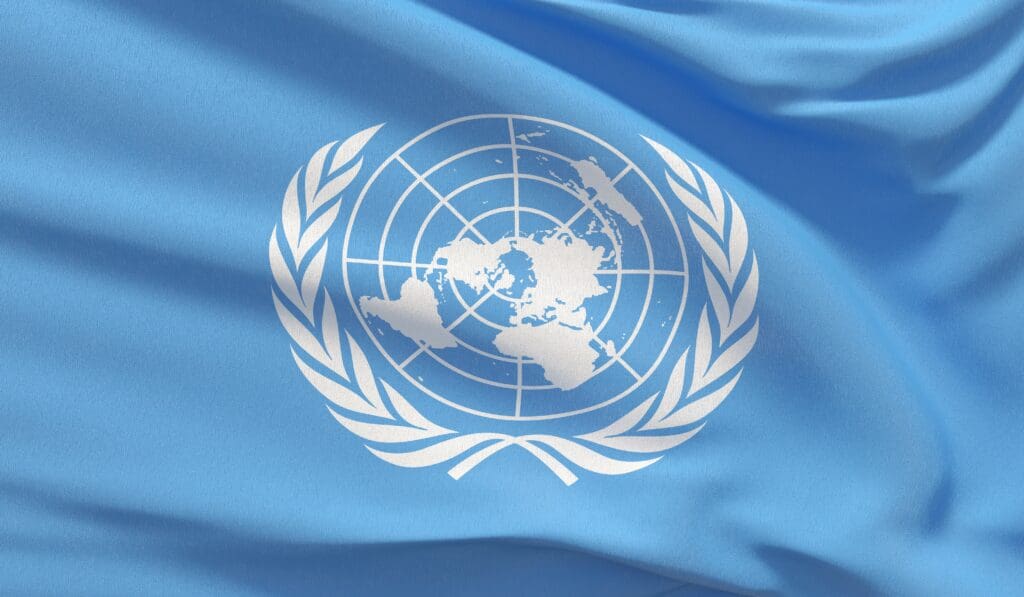 The flag of the United Nations